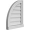 Ekena Millwork Quarter Round Top Left Surface Mount PVC Gable Vent w/ 2"W x 2"P Brickmould Sill Frame, 16"W x 20"H GVPQL16X2003SN - alternate 2